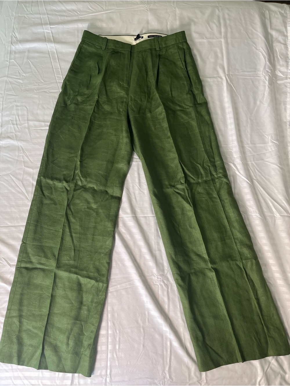 WoMen's Green Wide-Leg Dress Pants